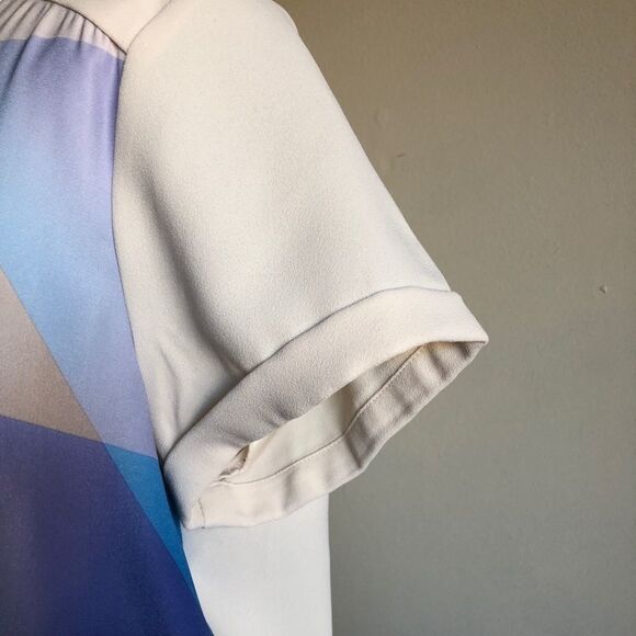 Calvin Klein multicolored ivory print blouse L/G - Picture 3 of 7